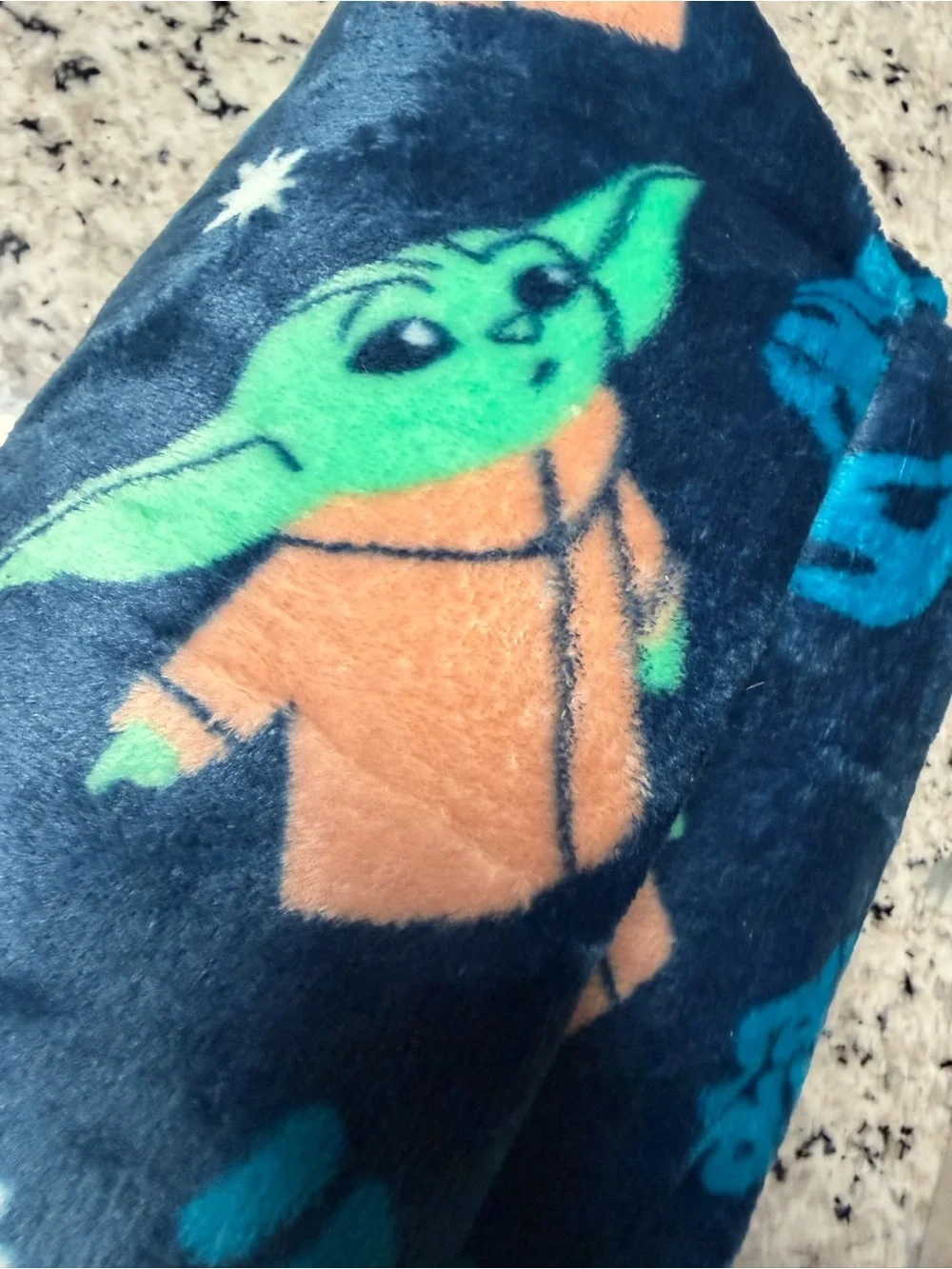 The Big One Star Wars Green & Orange Baby Yoda Plush Throw Blanket